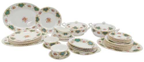 A Royal Albert porcelain Berkeley pattern part dinner service, comprising two twin handled...