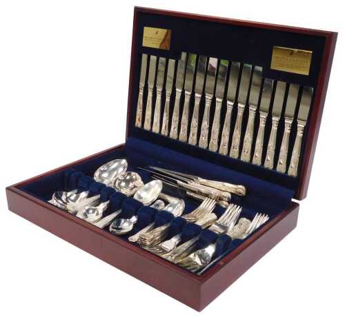 A Viners Parish Collection silver plated Kings pattern canteen of cutlery, for eight settings.