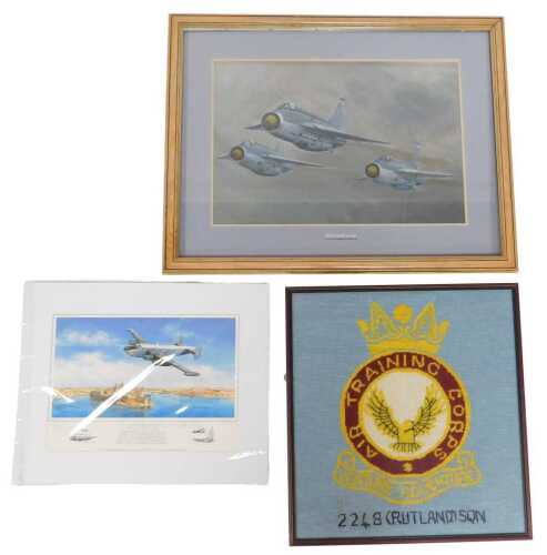 Aviation interest. Kenneth Cooper, And it Rained All Day, gouache, bearing label verso, 53cm x...