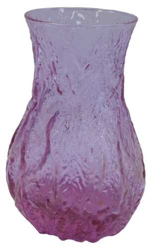 A late 20thC Ingrid Glashutte purple bark glass vase, 25cm high.