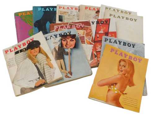 A group of Playboy gentleman's magazines, from the 1960s.