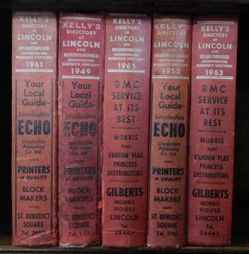 Kelly's Directory of Lincoln, 5 vols., comprising 1949, 1952, 1961, 1963, and 1965.