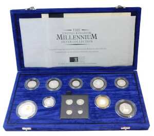 A Royal Mint The United Kingdom Millennium silver coin collection, comprising thirteen silver...
