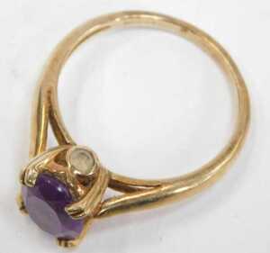 A 9ct gold Gems TV amethyst dress ring, with an oval cut amethyst in a four double claw basket... - 2