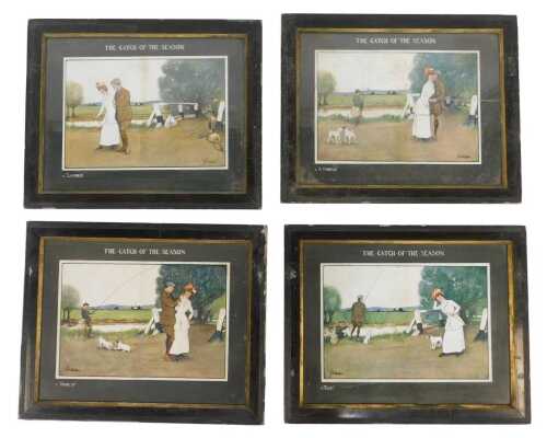 After Lance Thackeray. The Catch of the Season, four prints titled Cast, Hung Up, A Nibble, and...