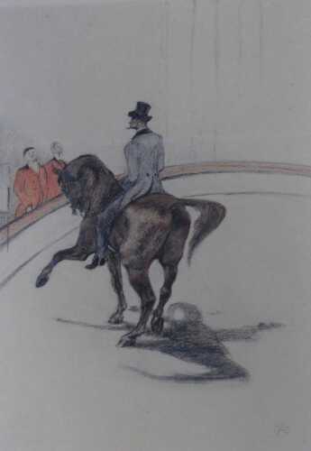 After Toulouse-Lautrec. At the Circus; The Spanish Work, print, bearing stamp for Goupil & Cie...