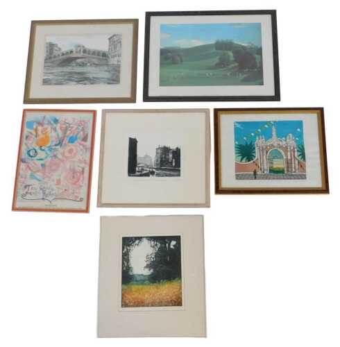 A group of pictures, to include John Preston, Cannaregio, etching, signed artist's proof, 24cm x...