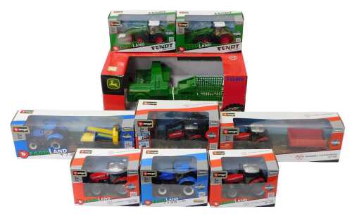 Burago Farmland diecast vehicles, to include a Massey Ferguson 80405, a T7.315HD, etc., together...