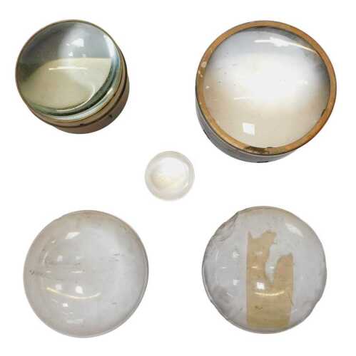 A group of late Victorian and early Edwardian desk magnifiers, of varying sizes, the largest...