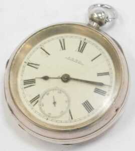An A W Waltham Co silver cased pocket watch, the outer case with a vacant cartouche, with a... - 2