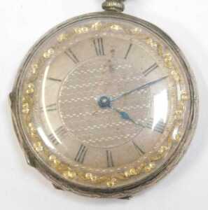 Two fob watches, comprising one with a white enamel Roman numeric dial and picked out in gilt,... - 2