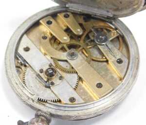 Two fob watches, comprising one with a white enamel Roman numeric dial and picked out in gilt,... - 3