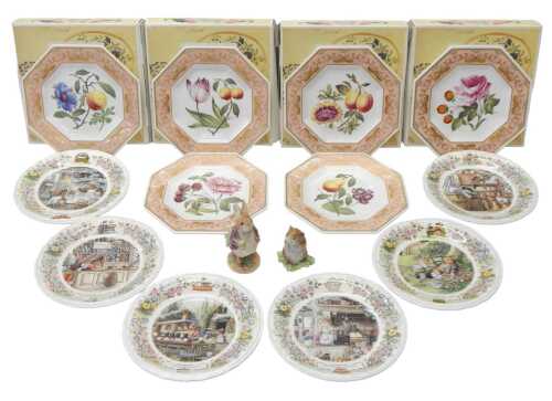 Six Wedgwood Foxwood Tales collector's plates, together with a Royal Albert figure Timmy Willy...
