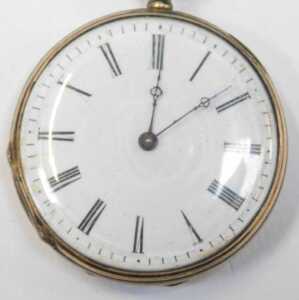 Two fob watches, comprising a Continental fob watch, with a white enamel Roman numeric dial and... - 2
