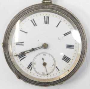 Two fob watches, comprising a Continental fob watch, with a white enamel Roman numeric dial and... - 4