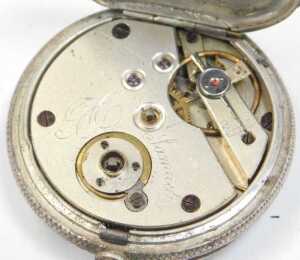 Two fob watches, comprising a Continental fob watch, with a white enamel Roman numeric dial and... - 5