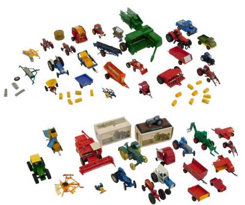 Diecast vehicles, to include Britains farm machinery, Atlas Editions tractors, Britains Massey...