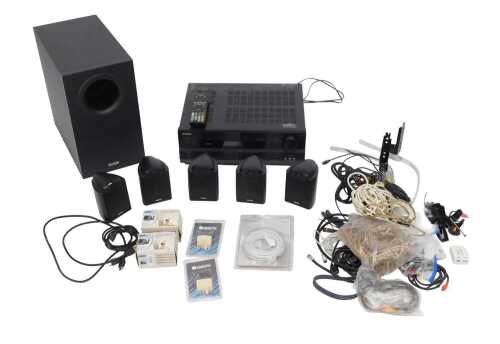 Sound equipment, to include an Onkyo AV receiver, TX-SR506, with remote, a Tannoy power...