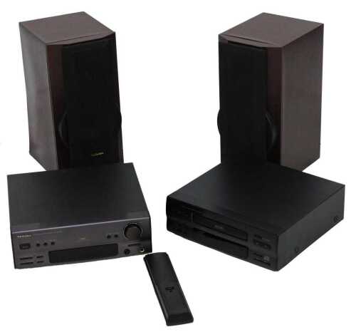 A Technics sound system, comprising stereo sound processor SH-CH750, compact disc player...