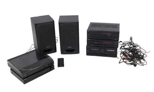 A Technics sound system, comprising a DC servo automatic turntable system SL-J110R, stereo tuner...
