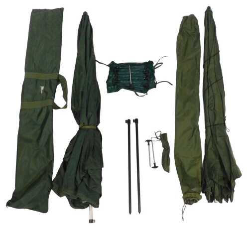 A Fox Oval System brolly, and a Nash Oval Plus brolly shelter. (2)