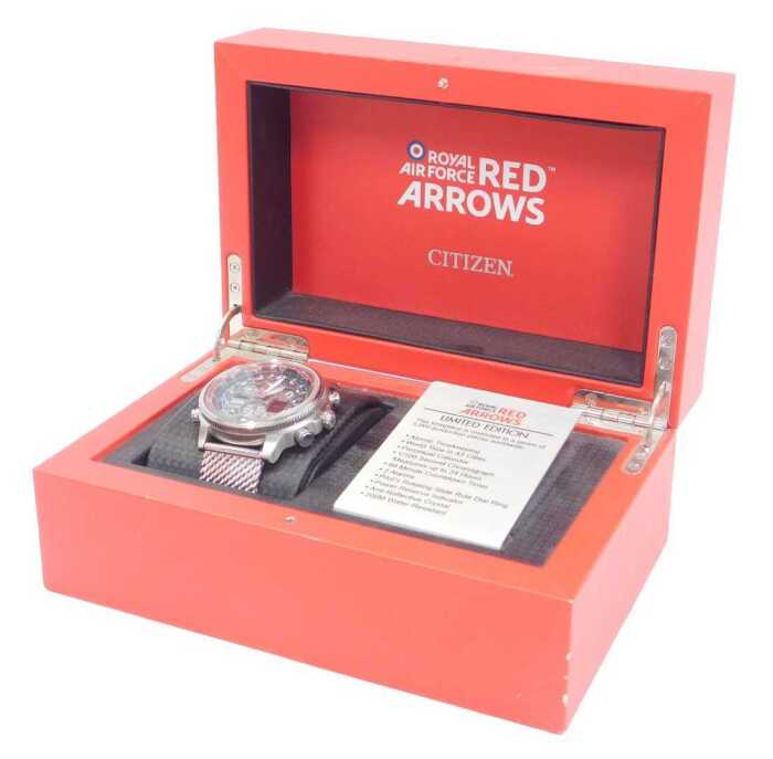 A Citizen Red Arrows chronograph wristwatch, limited edition number 2671/5000, the dial 4cm...