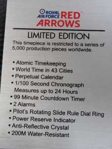 A Citizen Red Arrows chronograph wristwatch, limited edition number 2671/5000, the dial 4cm... - 5