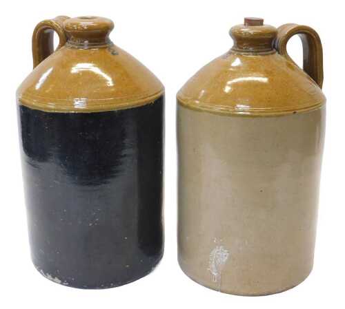 A stoneware flagon, stamped RO Binson, Jack Lane Pottery Leeds, 40cm high, and another,...