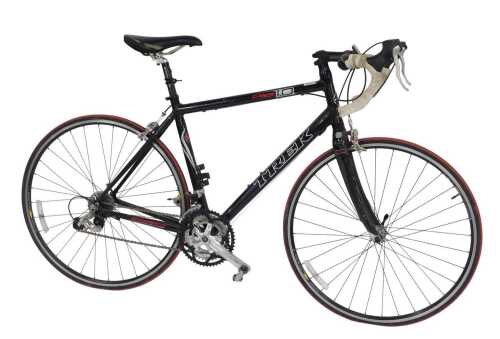 A Trek 1.0 Pilot racing bike, in black trim.