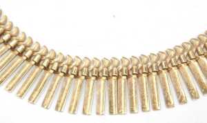 A Mainline briquette collar necklace, yellow metal stamped 9ct to clasp only, 23.4g all in, boxed. - 2