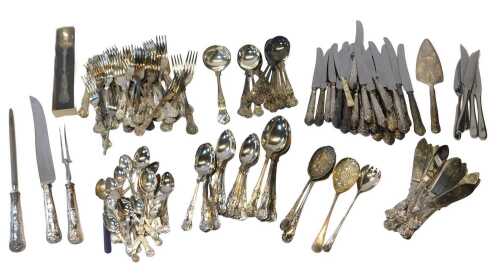 A group of Arthur Price silver plated Kings pattern flatware.