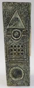 A Troika pottery rectangular vase, decorated by Avril Bennet, with incised and raised abstract... - 2