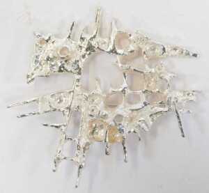 A Juhls of Norway abstract brooch, of textured modernist design, stamped 925S, 6cm wide, 30g,... - 2