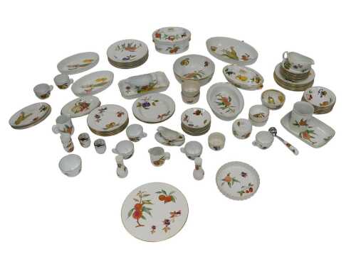 A group of Royal Worcester Evesham pattern oven-to-table wares, to include a flan dish, egg...