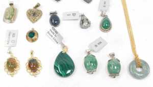 A selection of The Gem Company and Gems TV jewellery, to include a malachite pendant, jade style... - 2