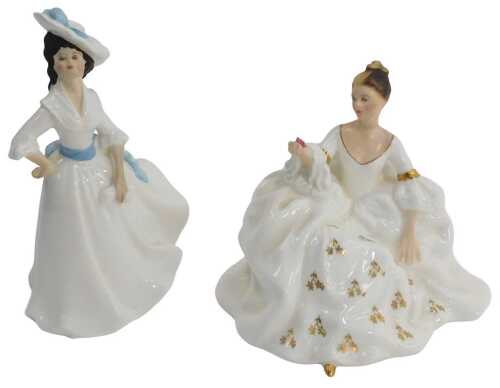 A Royal Doulton porcelain figure modelled as My Love, HN2339, and another Margaret, HN2397. (2)