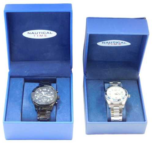 Two Nautical Time gentleman's wristwatches, each in a fitted box, etc.