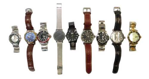 Various gentlemen's dress wristwatches, to include three diver's type examples stamped Reginald,...