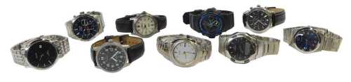 Gentleman's wristwatches, to include Pulsar, Citizen, Accurist, etc. (a quantity)