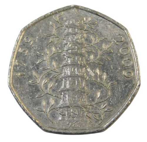 A 2009 Kew Gardens fifty pence coin.