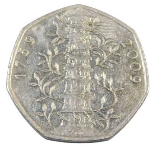 A 2009 Kew Gardens fifty pence coin.