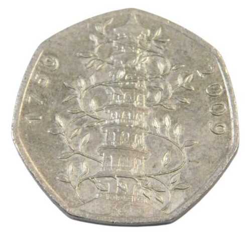 A 2009 Kew Gardens fifty pence coin.