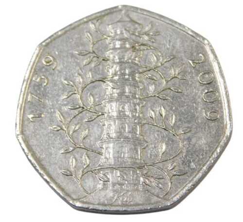 A 2009 Kew Gardens fifty pence coin.