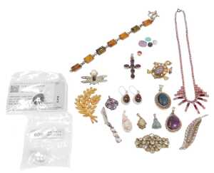 A group of Gems TV and Gem Collector jewellery, to include bracelets, brooches and earrings,...