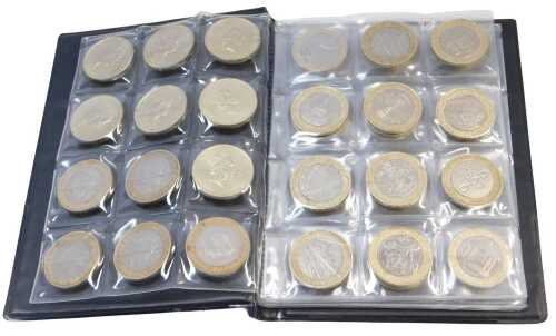A collection of forty commemorative two pound coins, to include early issue Tercentenary of the...