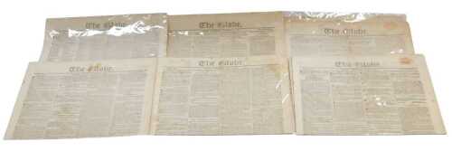 Various copies of The Globe newspaper from 1821, Wednesday, April 25th, November 28th, June 6th,...