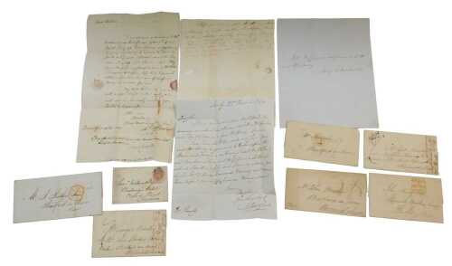 Various 19thC letters and envelopes, to include an example with a Manchester franked stamp for...