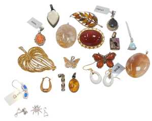 A group of Gems TV and The Gem Company jewellery, to include pendants and brooches, imitation...