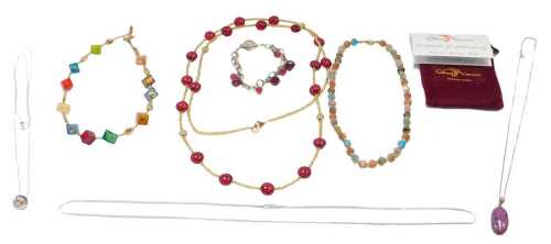Pier and silver costume jewellery, comprising Murano style beaded necklace, bracelets, chokers,...