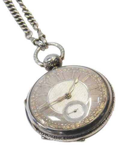 A George IV silver pocket watch by Thomas Hawley of London, the elaborate case with scroll and...